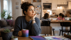 Bisexual parent reflecting on identity, family life, and feeling invisible in a straight-passing relationship
