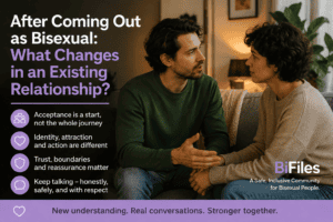 Couple having an open conversation after coming out as bisexual in an existing relationship